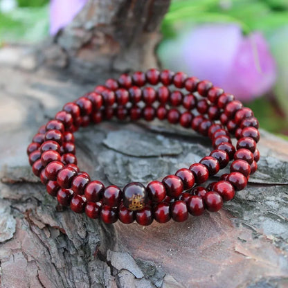 6mm Natural Sandalwood Buddhist Buddha Meditation 108 beads Wood Prayer Bead Mala Bracelet Women Men jewelry