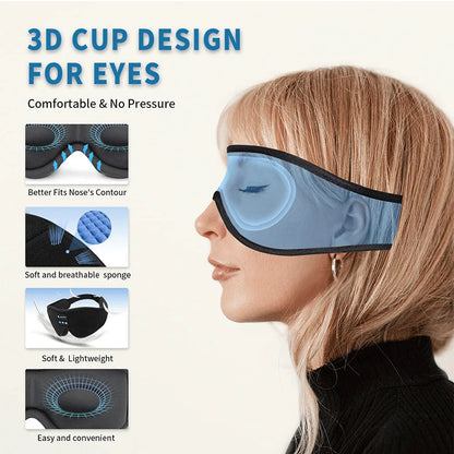 Máscara de Dormir Premium com Fone Bluetooth 3D
