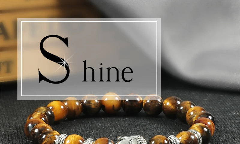 Pulseira Reiki Premium de Buda com Olho de Tigre Natural