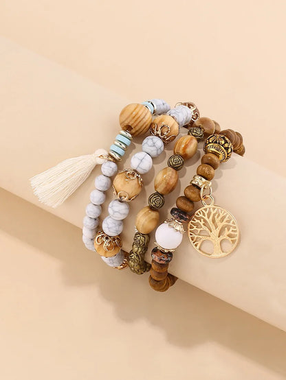 Conjunto Premium de Pulseiras Boho Árvore da Vida