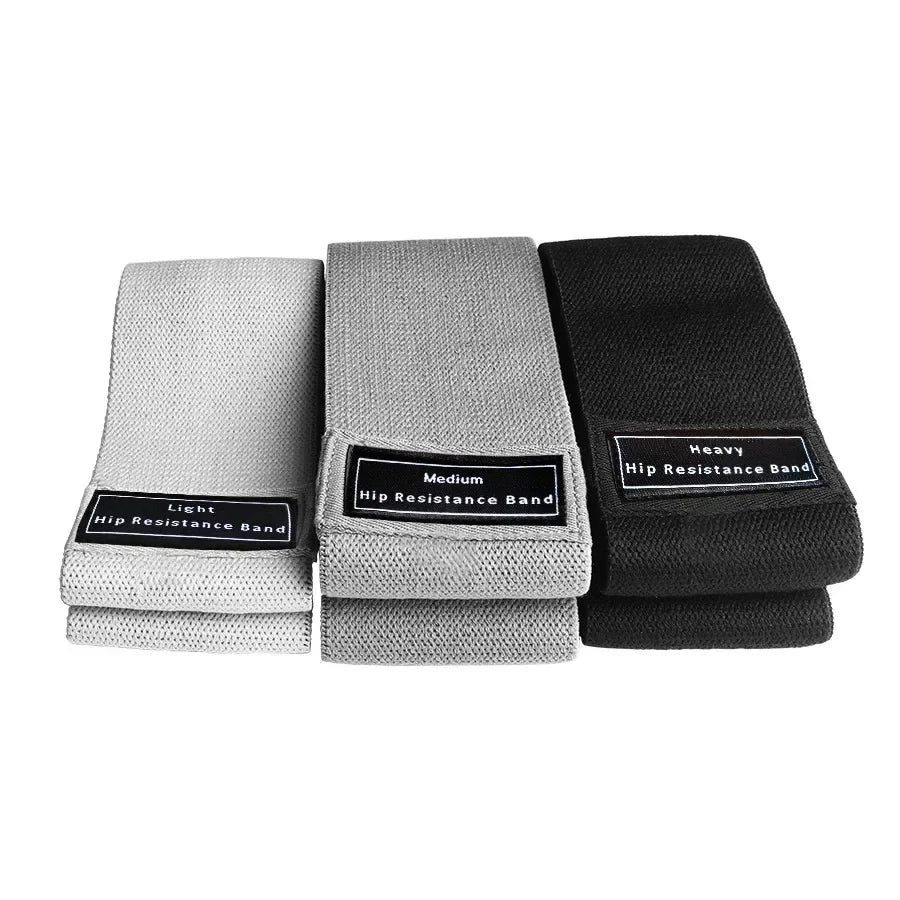 Kit Premium de Faixas de Resistência em Tecido para Glúteos e Coxas