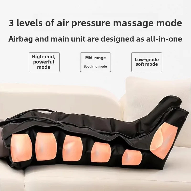 Massageador Elétrico Premium de Pressão de Ar para Pernas com Controle Remoto