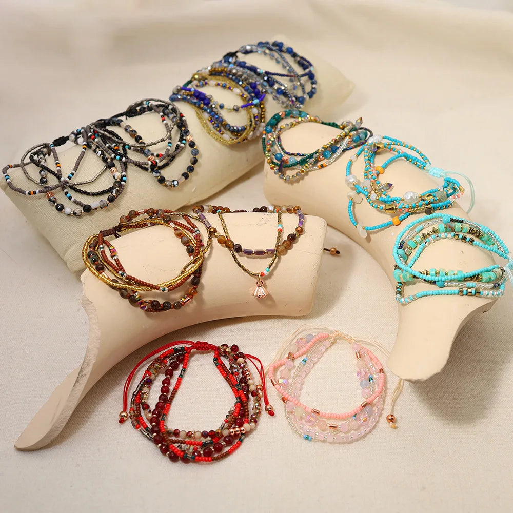 Pulseira Mini Boho Premium de Miçangas Multicamadas