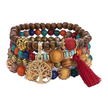 Conjunto Premium de Pulseiras Boho Árvore da Vida