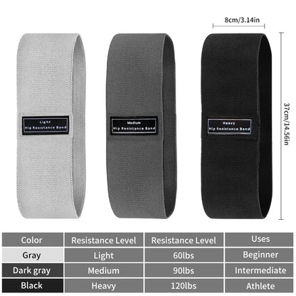 Kit Premium de Faixas de Resistência em Tecido para Glúteos e Coxas