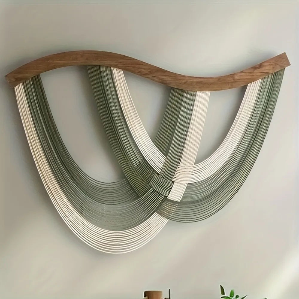 Tapeçaria Macramê Premium com Arco de Madeira