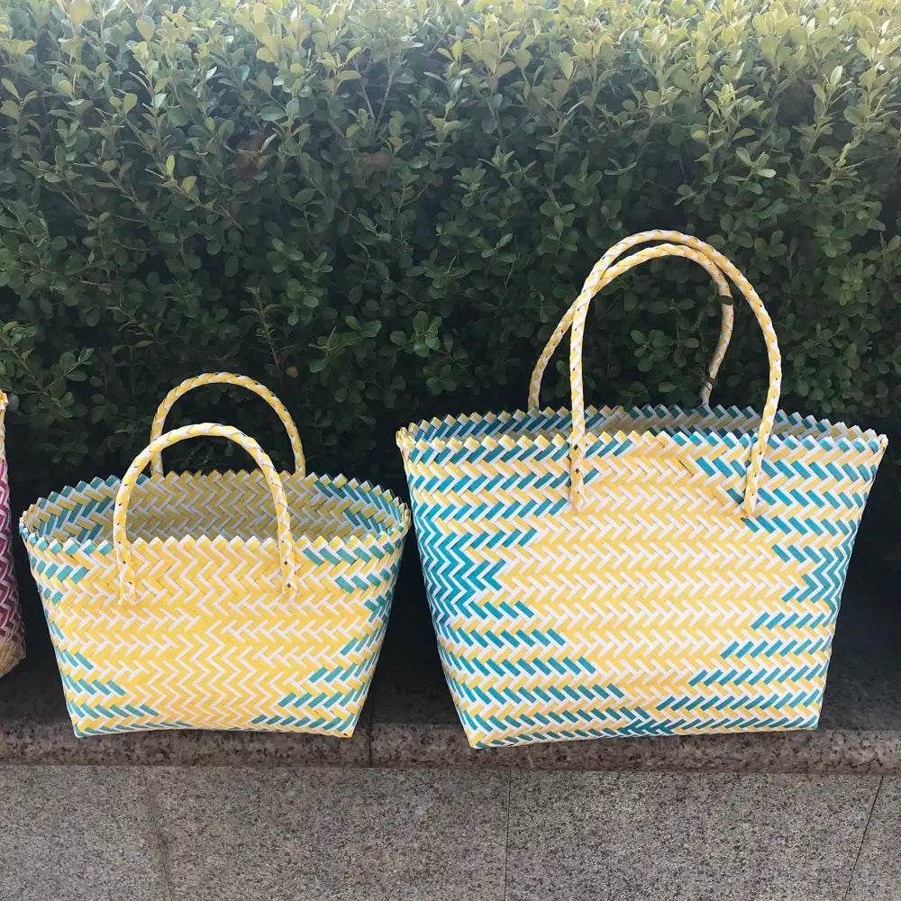 Large Capacity Beach Shopping Bags Woven Shoulder Bag Women Handmade Straw Handbags Summer Travel Bag - Aloha Spirit Store