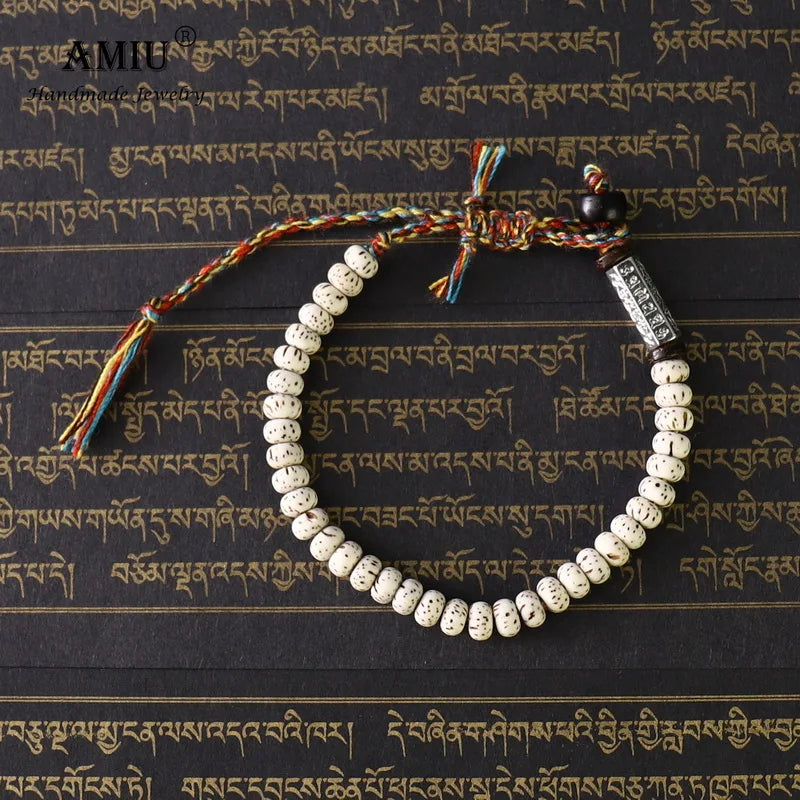 Pulseira Budista Tibetana Premium com Mantra das Seis Palavras