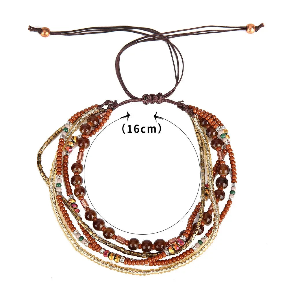 Pulseira Mini Boho Premium de Miçangas Multicamadas