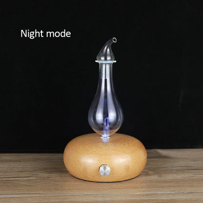 Difusor Nebulizador Luxuoso de Óleos Essenciais em Madeira e Vidro