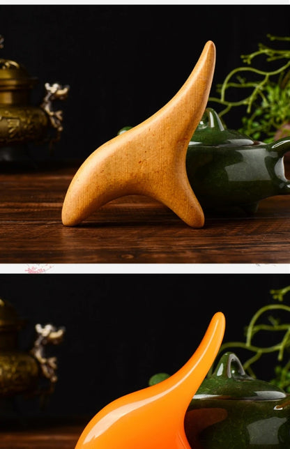 Ferramenta Premium Portátil de Massagem Gua Sha em Madeira