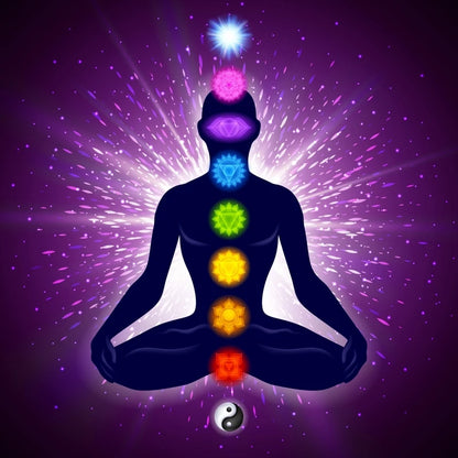 Quadro Premium Buda Indiano em Meditação com os 7 Chakras
