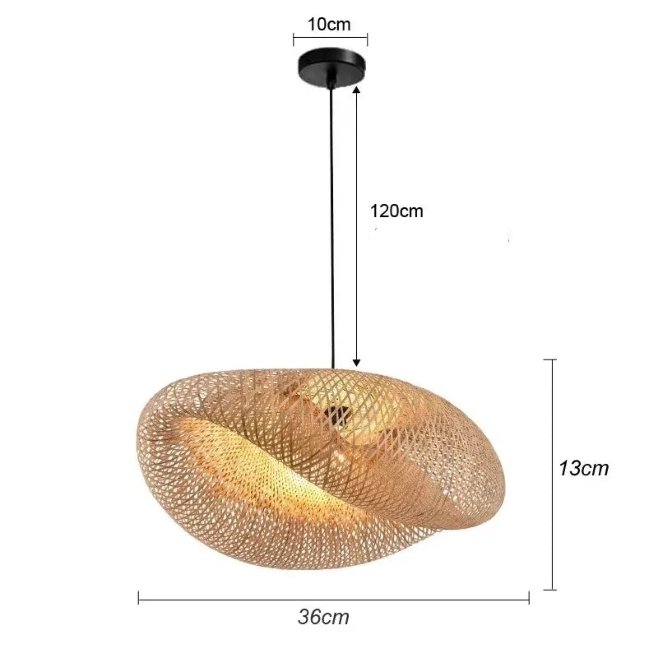 Luminária Pendente Premium em Bambu e Rattan Trançada à Mão