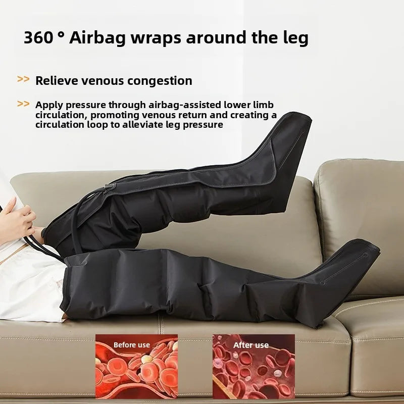 Massageador Elétrico Premium de Pressão de Ar para Pernas com Controle Remoto