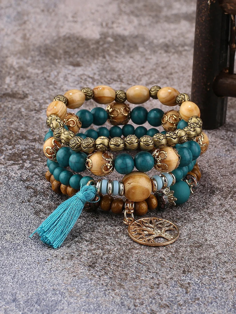 Conjunto Premium de Pulseiras Boho Árvore da Vida