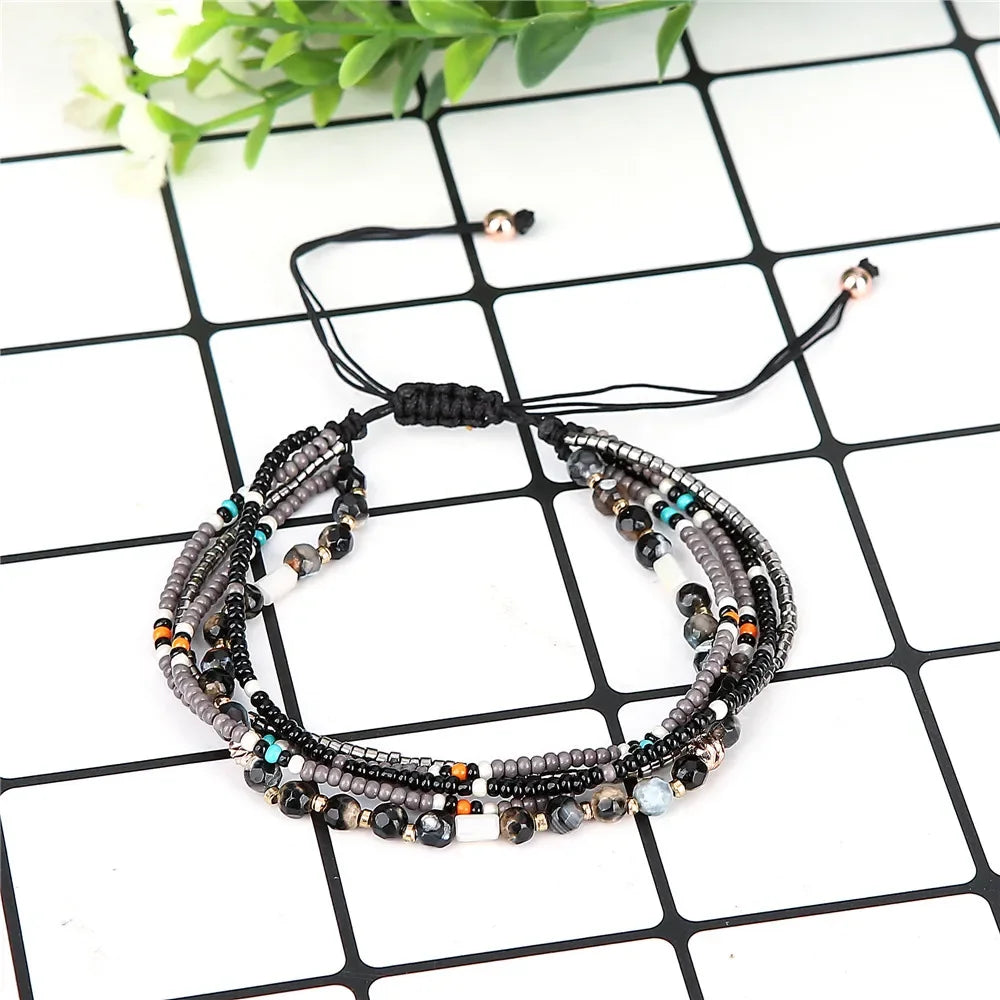 Pulseira Mini Boho Premium de Miçangas Multicamadas