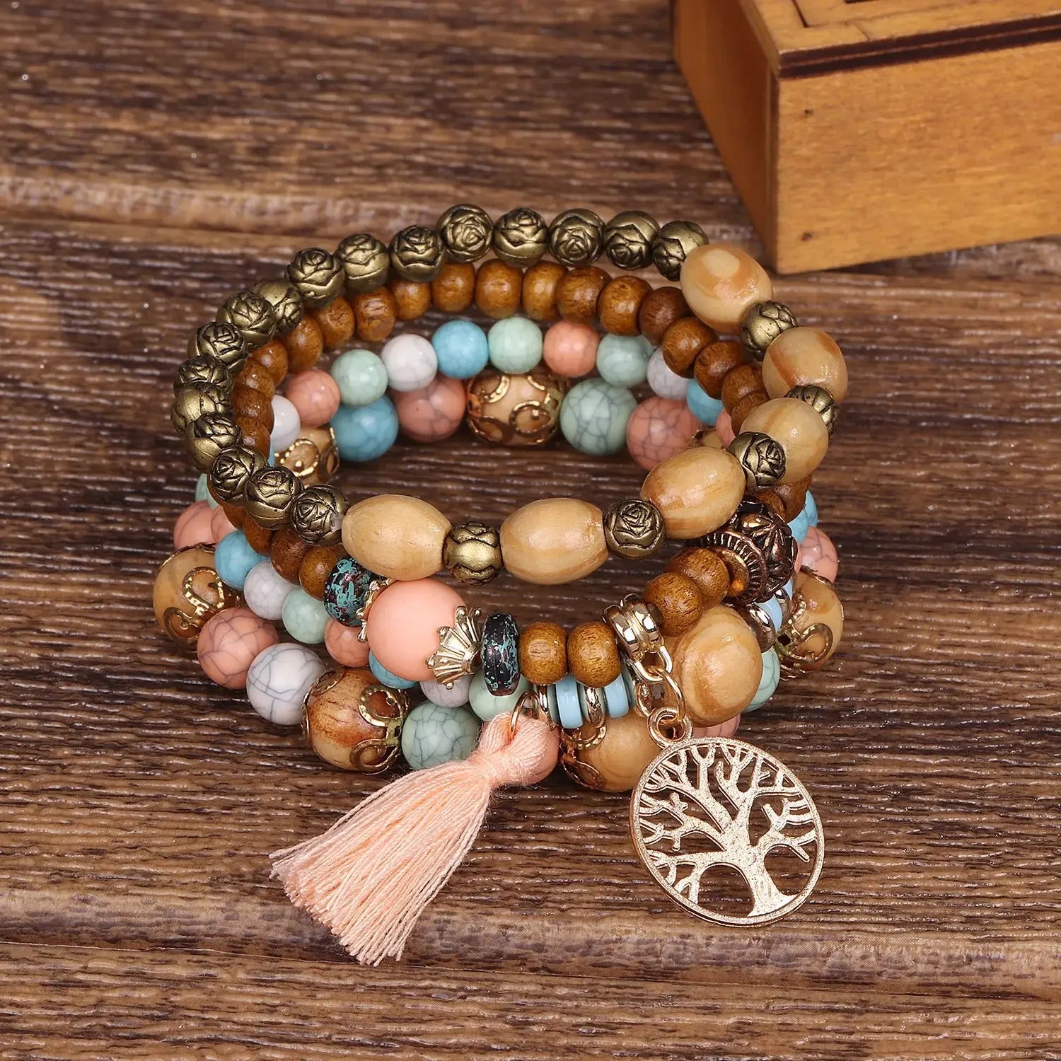 Kit de Pulseiras Boho Premium Árvore da Vida