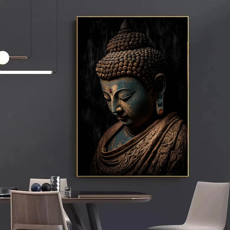 Quadro Vintage Premium Estátua de Buda