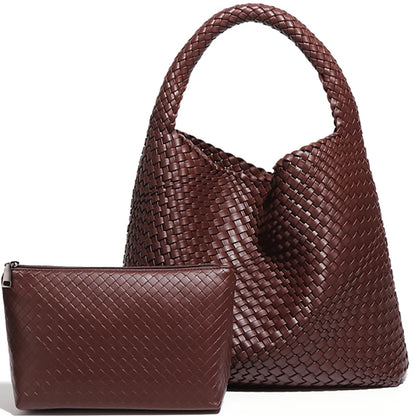 Bolsa Tote Trançada Feminina Premium Grande com Couro Macio