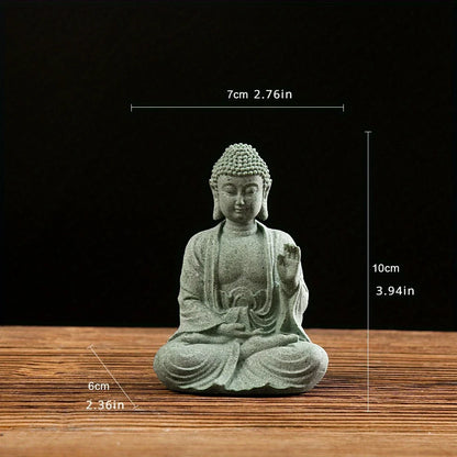 Estátua de Buda Premium em Arenito Verde