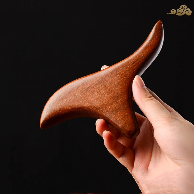Ferramenta Premium Portátil de Massagem Gua Sha em Madeira