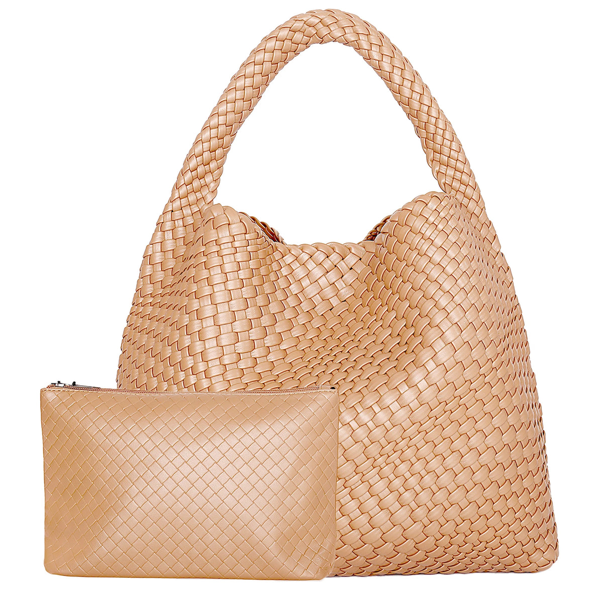 Bolsa Tote Trançada Feminina Premium Grande com Couro Macio