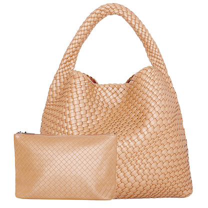 Bolsa Tote Trançada Feminina Premium Grande com Couro Macio