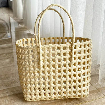 Ins Fashion Handmade Woven Large Capacity Bag Storage Basket Shopping Basket the Beach Bag Portable Vegetable Basket - Aloha Spirit Store