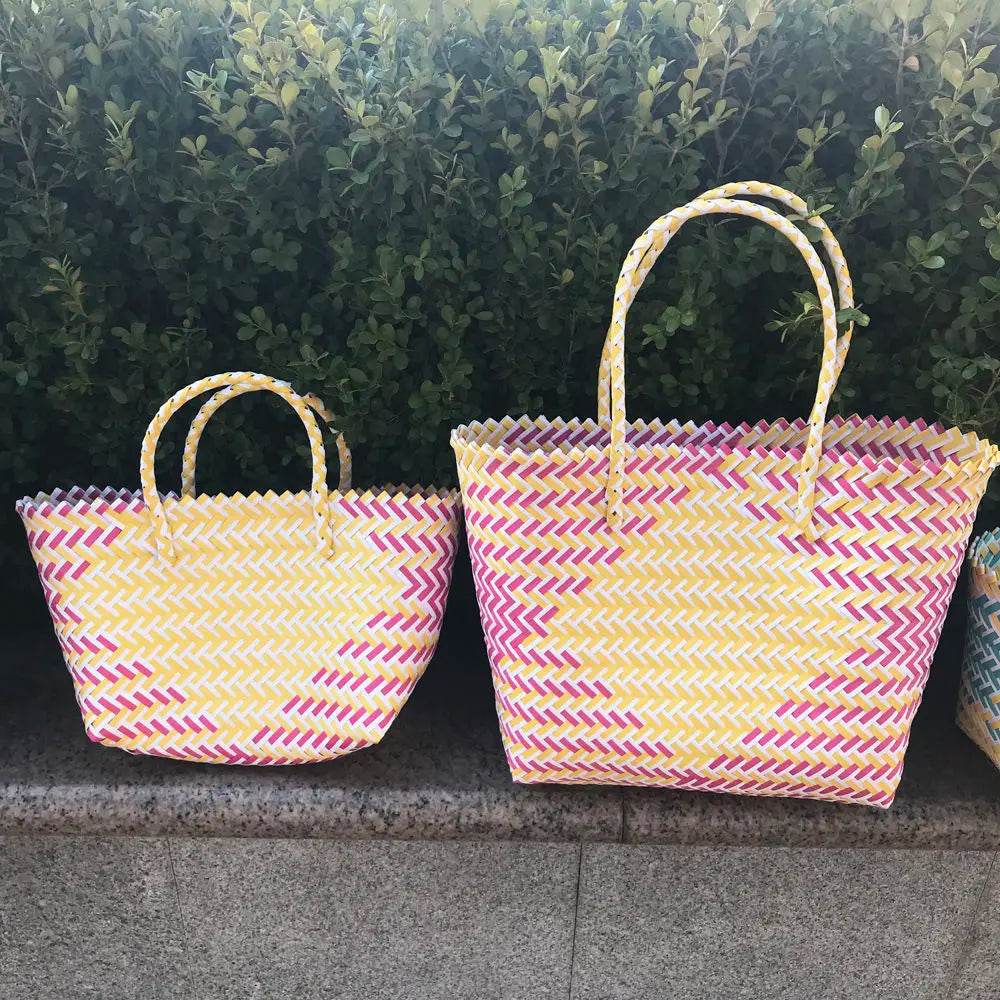Large Capacity Beach Shopping Bags Woven Shoulder Bag Women Handmade Straw Handbags Summer Travel Bag - Aloha Spirit Store
