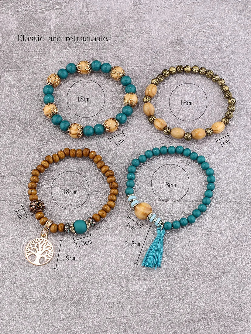 Conjunto Premium de Pulseiras Boho Árvore da Vida