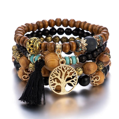 Conjunto Premium de Pulseiras Boho Árvore da Vida