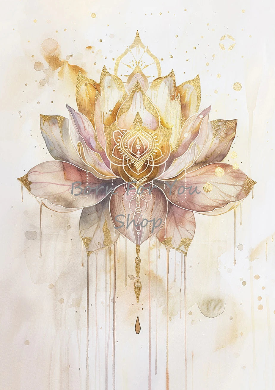 Quadro Premium — Buda, Flor de Lótus e Árvore da Vida