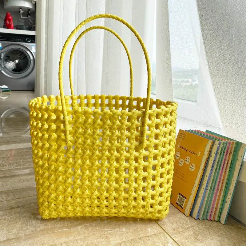 Ins Fashion Handmade Woven Large Capacity Bag Storage Basket Shopping Basket the Beach Bag Portable Vegetable Basket - Aloha Spirit Store