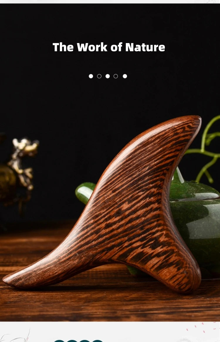 Ferramenta Premium Portátil de Massagem Gua Sha em Madeira