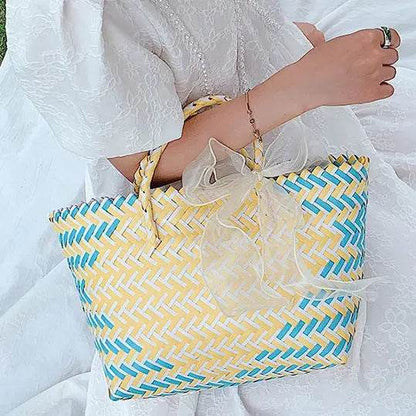 Large Capacity Beach Shopping Bags Woven Shoulder Bag Women Handmade Straw Handbags Summer Travel Bag - Aloha Spirit Store