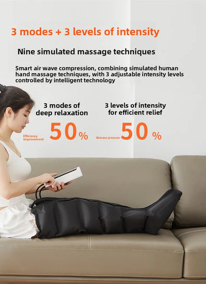 Massageador Elétrico Premium de Pressão de Ar para Pernas com Controle Remoto