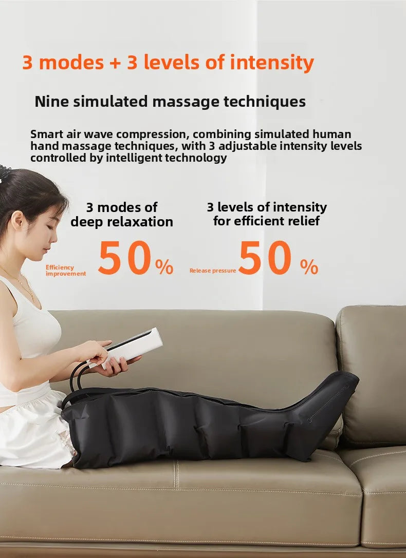 Massageador Elétrico Premium de Pressão de Ar para Pernas com Controle Remoto