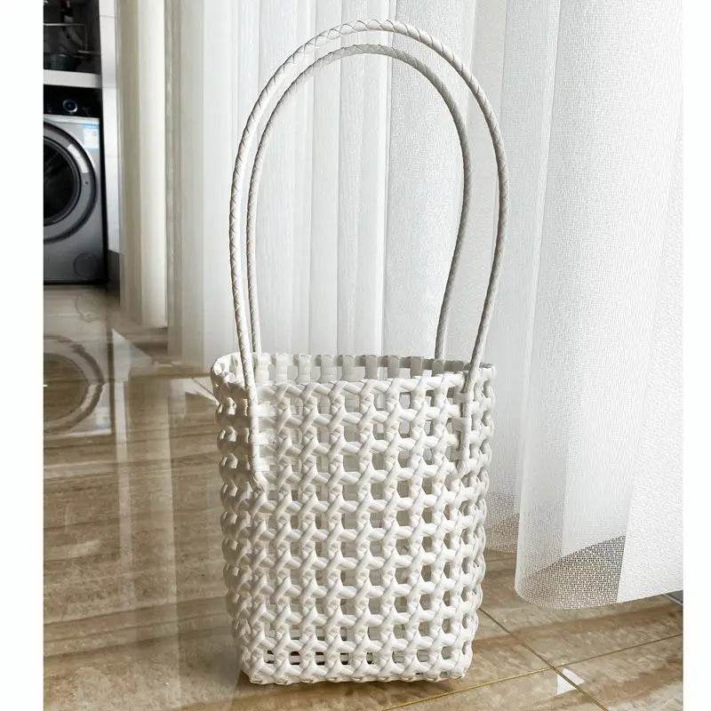 Ins Fashion Handmade Woven Large Capacity Bag Storage Basket Shopping Basket the Beach Bag Portable Vegetable Basket - Aloha Spirit Store