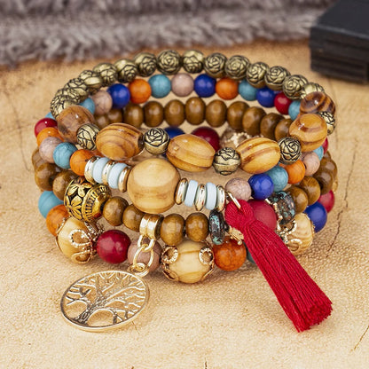Conjunto Premium de Pulseiras Boho Árvore da Vida