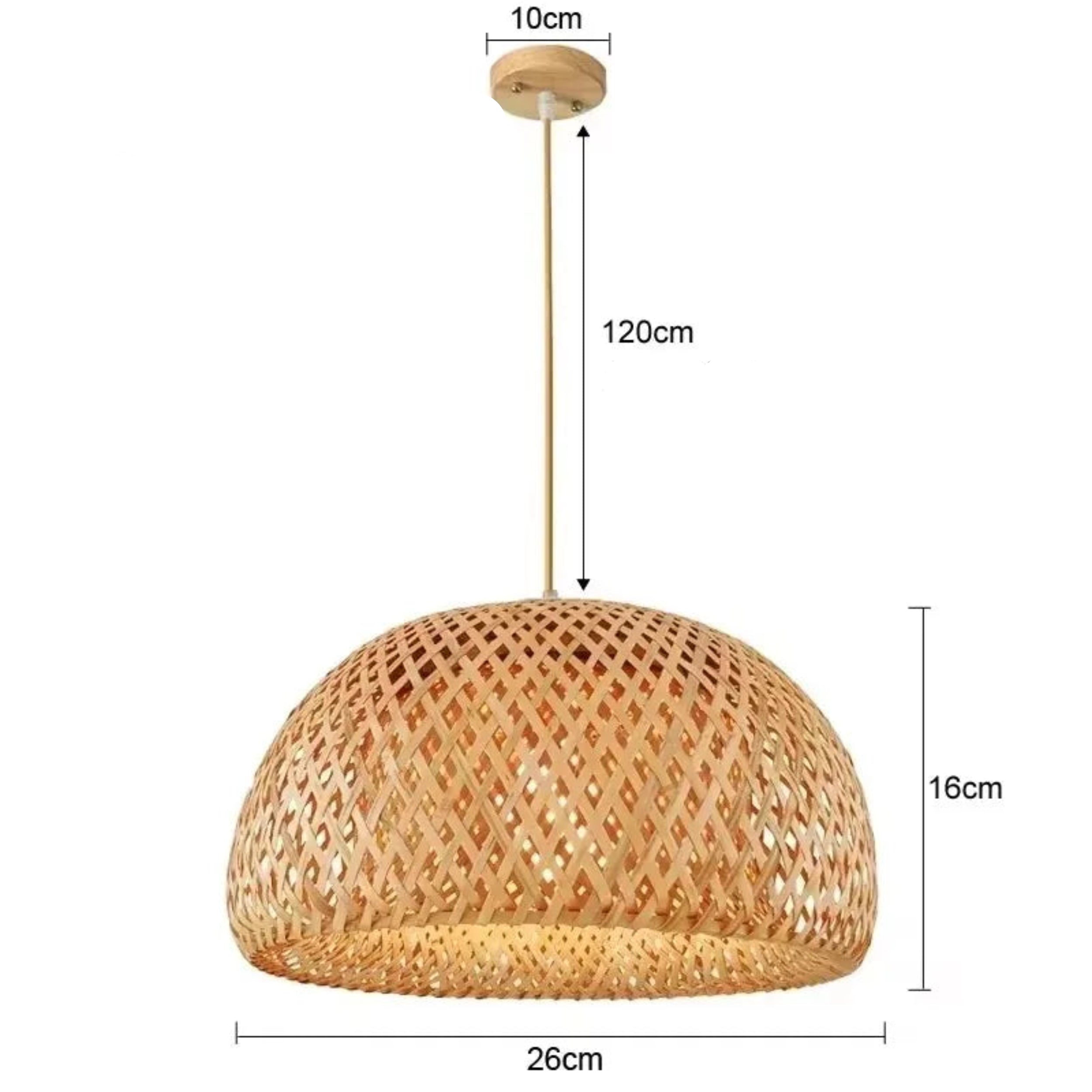 Luminária Pendente Premium em Bambu e Rattan Trançada à Mão