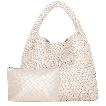 Bolsa Tote Trançada Feminina Premium Grande com Couro Macio