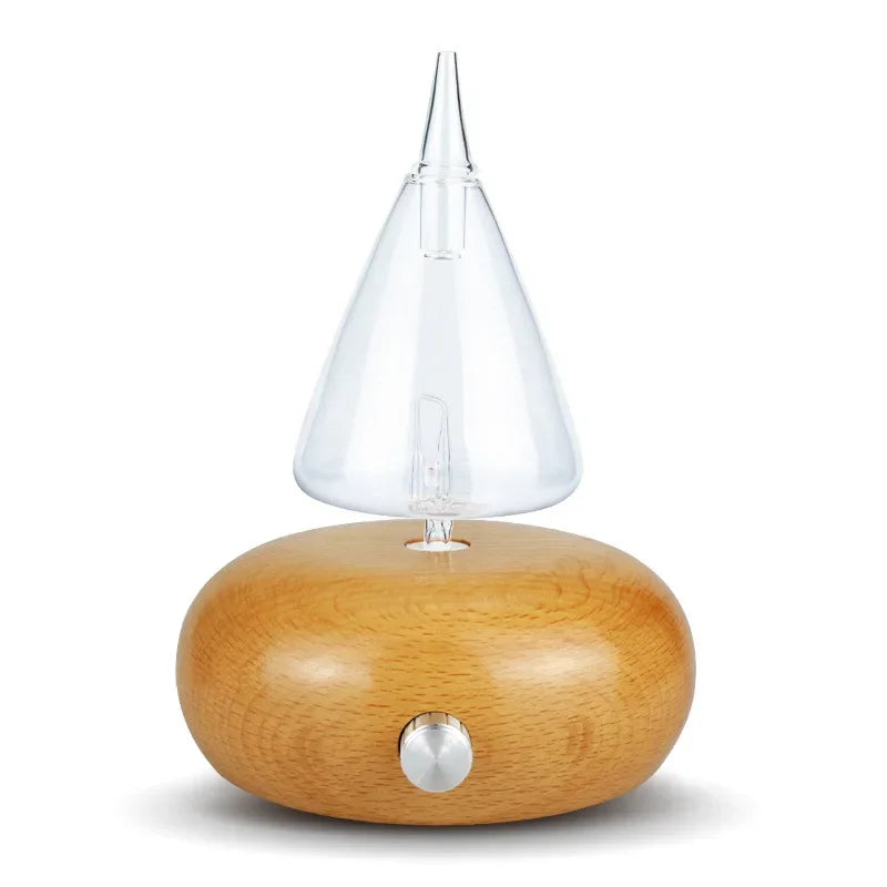 Difusor Nebulizador Luxuoso de Óleos Essenciais em Madeira e Vidro