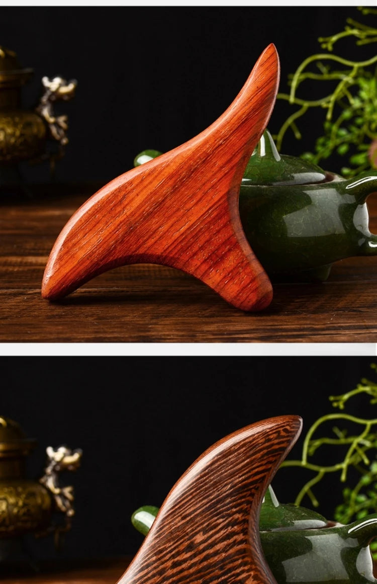 Ferramenta Premium Portátil de Massagem Gua Sha em Madeira