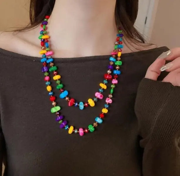 Colar Boho Vintage Premium de Pedra Natural Irregular