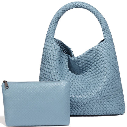 Bolsa Tote Trançada Feminina Premium Grande com Couro Macio