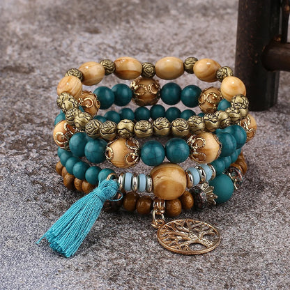 Conjunto Premium de Pulseiras Boho Árvore da Vida