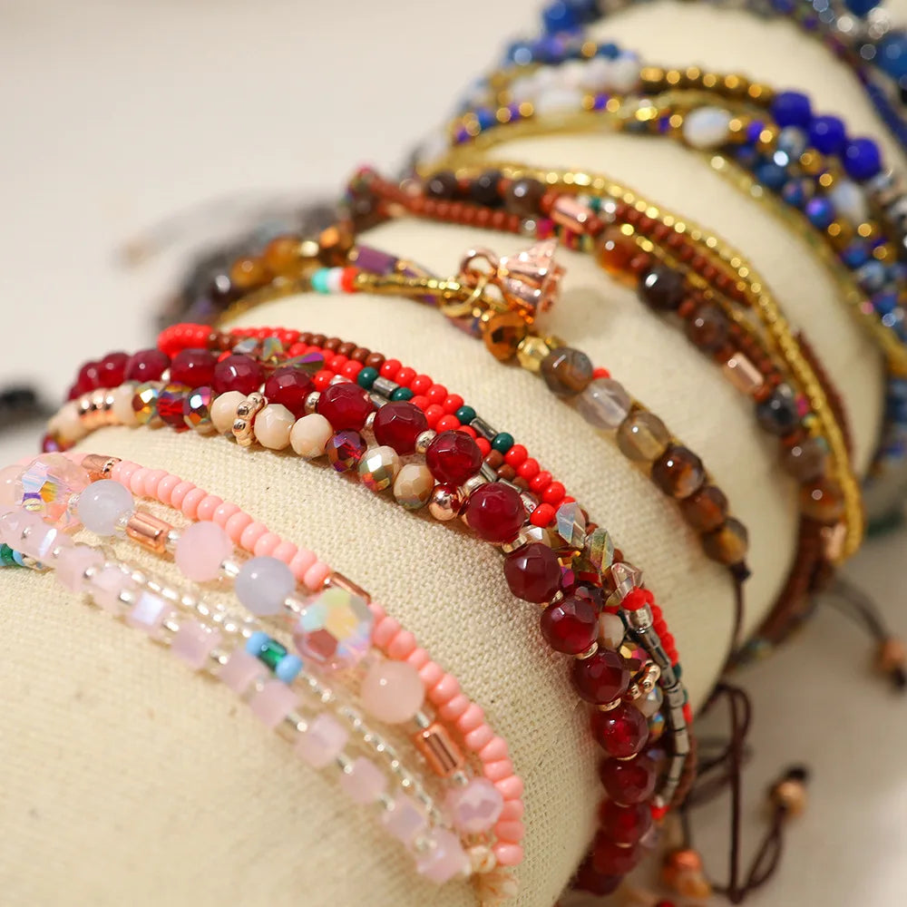 Pulseira Mini Boho Premium de Miçangas Multicamadas