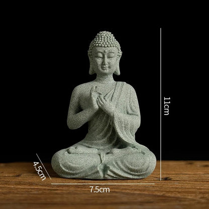 Estátua de Buda Premium em Arenito Verde