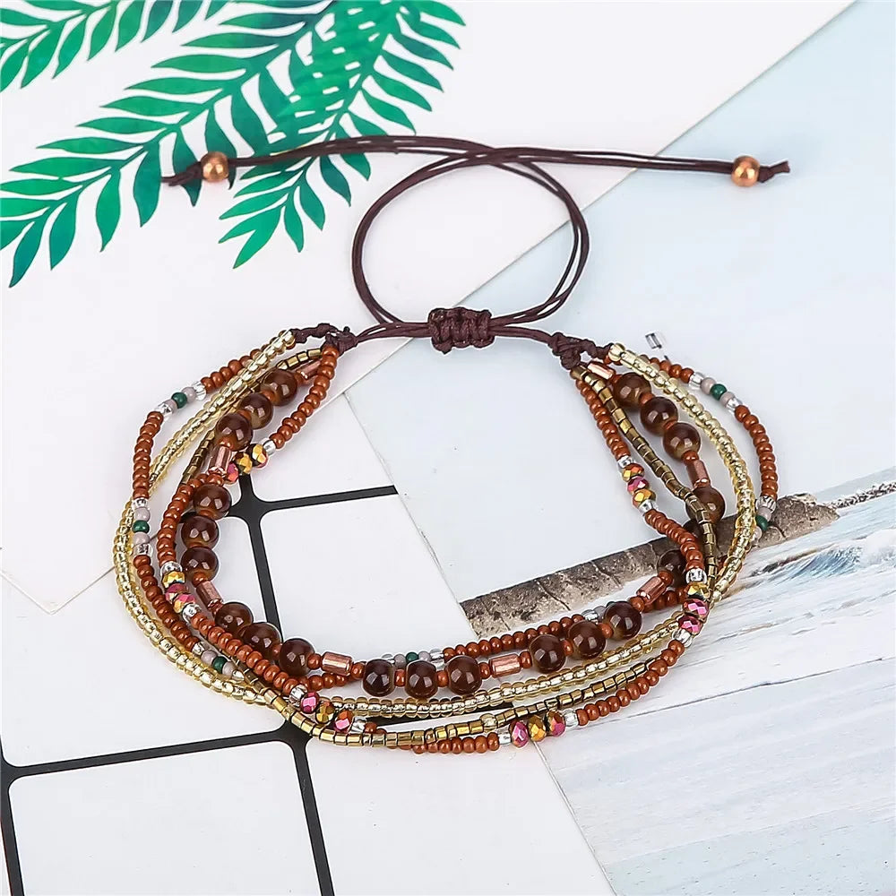 Pulseira Mini Boho Premium de Miçangas Multicamadas
