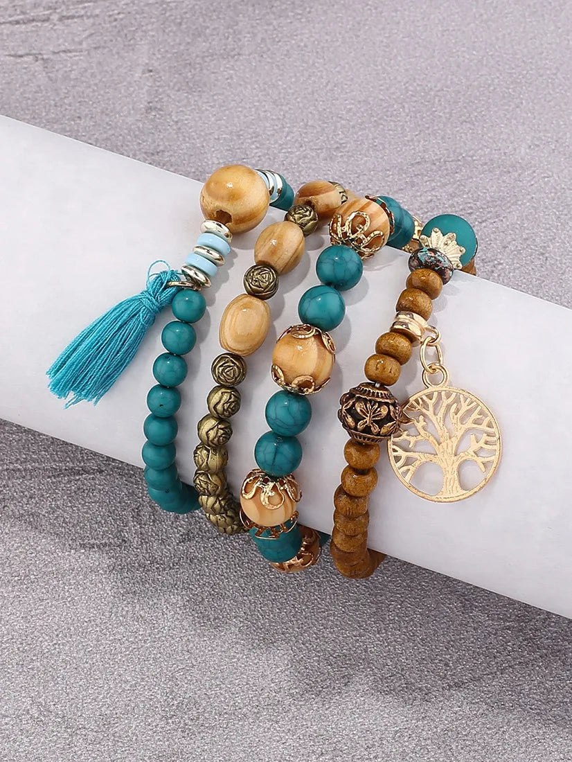 Conjunto Premium de Pulseiras Boho Árvore da Vida